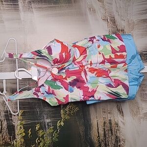 New with tags! Blueming Womens XL colorful tropical 2 piece tankini swim suit